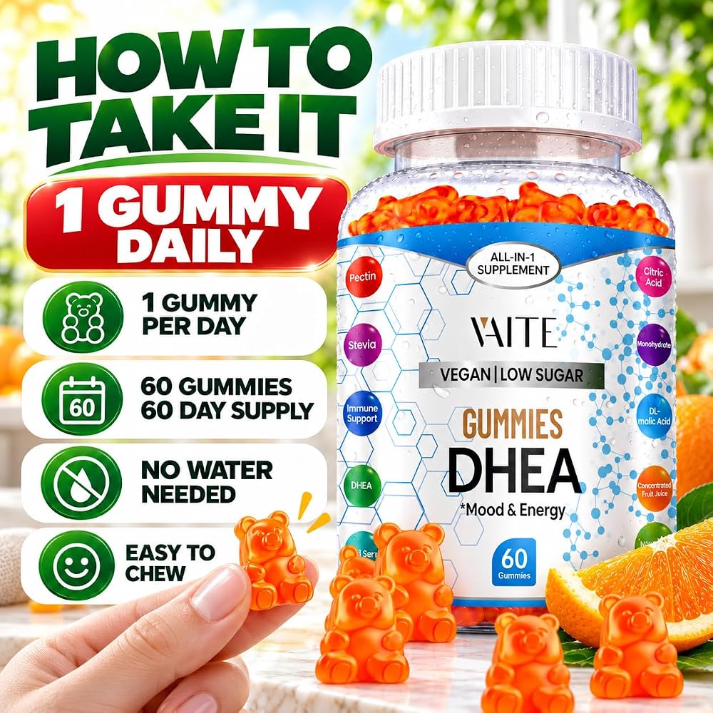 VAITE DHEA 50mg Gummies for Hormone Balance & Energy - 60 Gummies - image 4