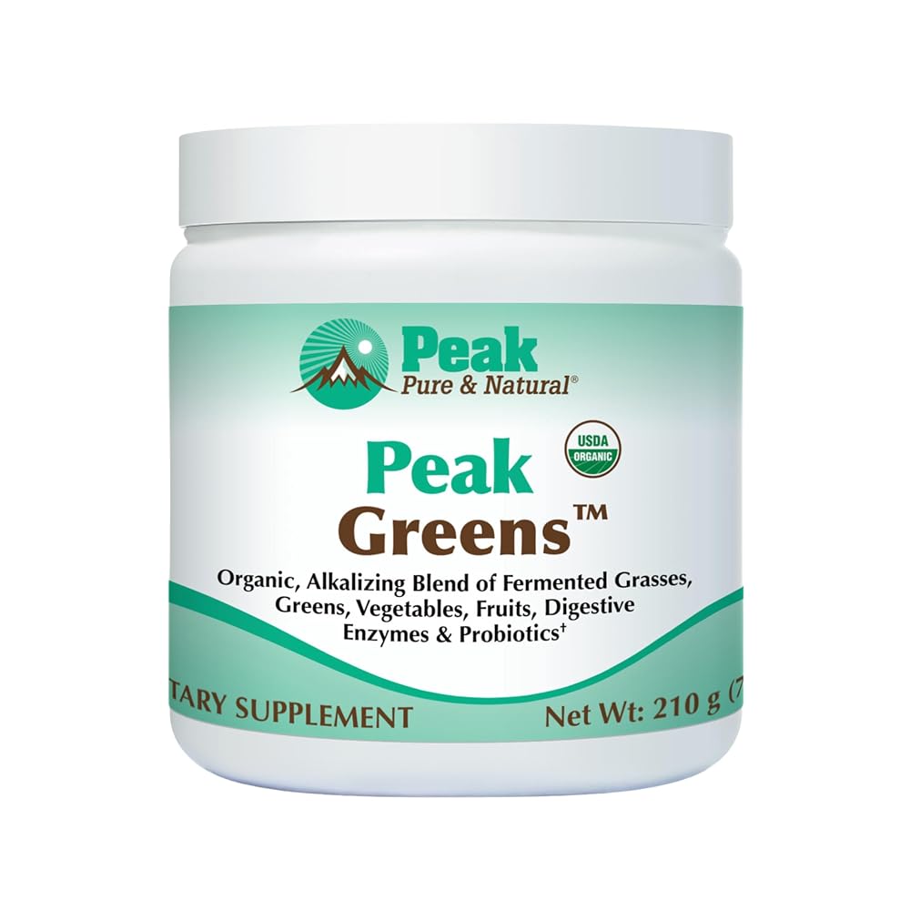 Peak Pure & Natural Greens Powder with Enzymes & Probiotics - 30 Servings