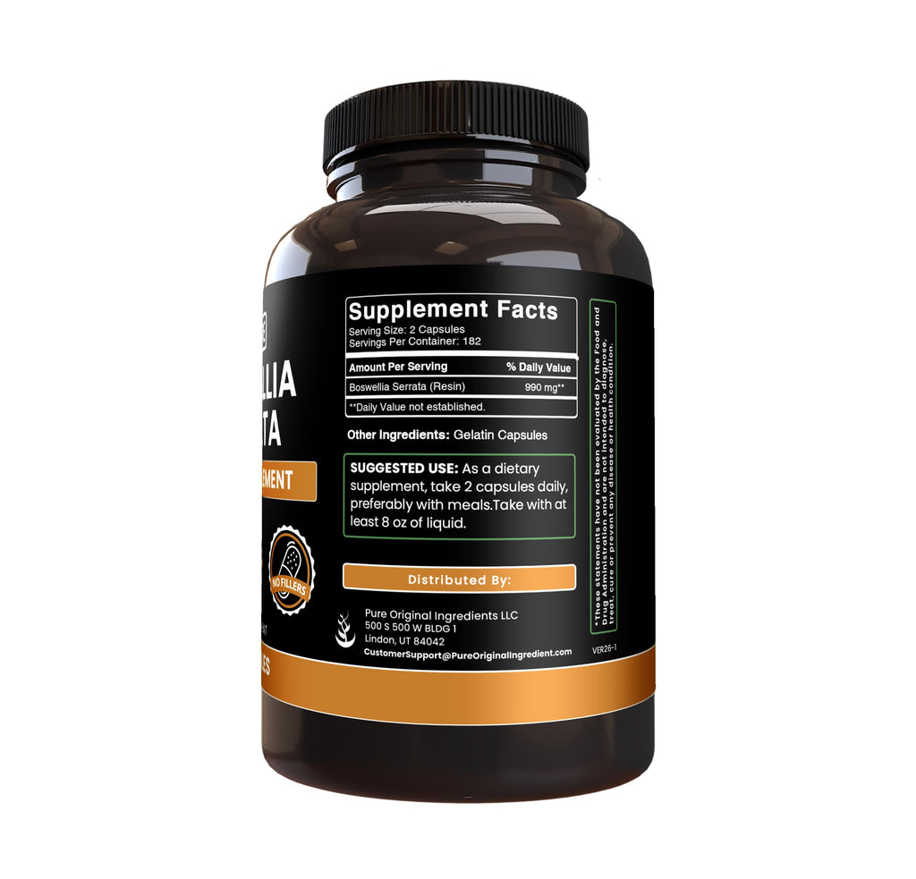 PURE ORIGINAL INGREDIENTS Boswellia Serrata - 365 Capsules - image 2