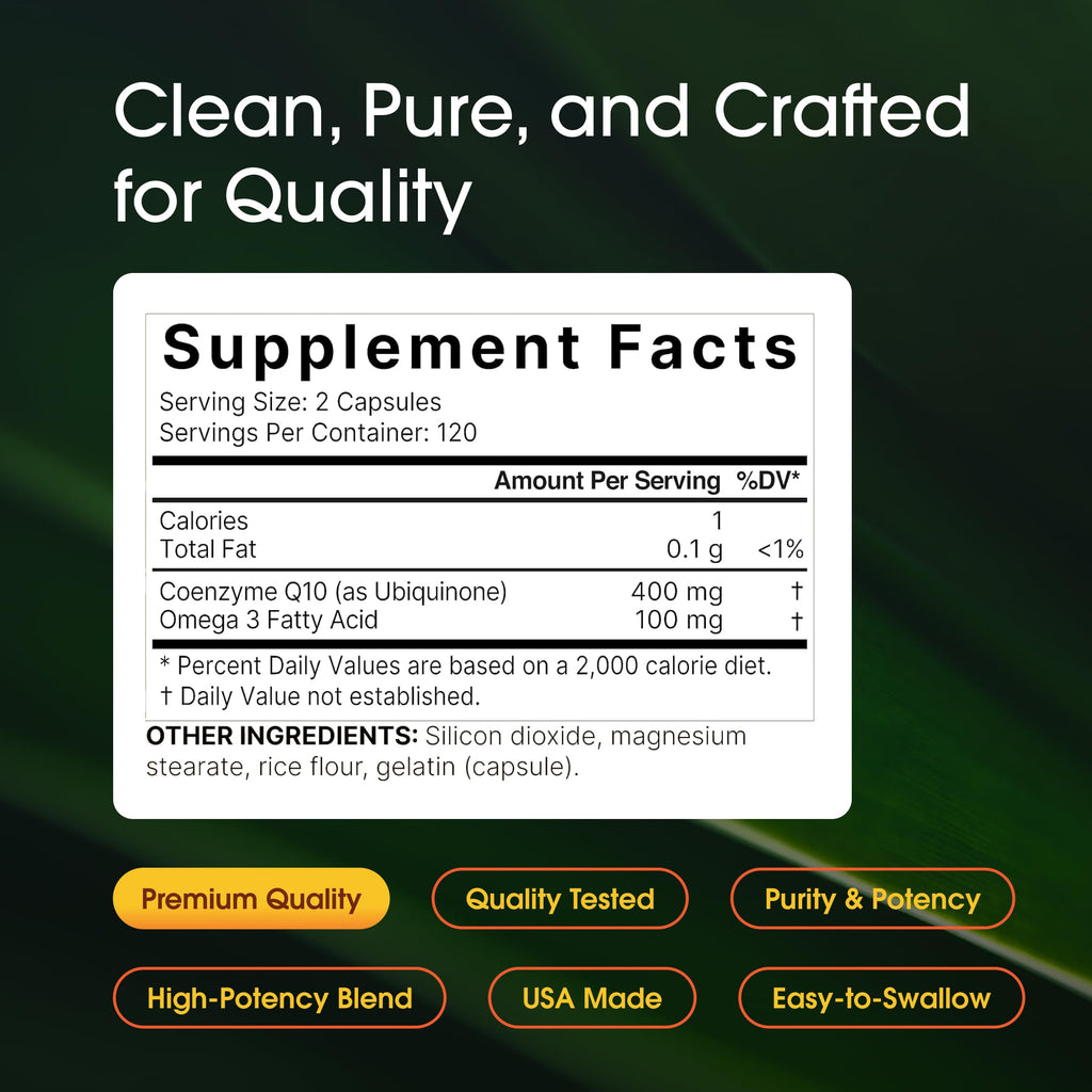 NatureBell CoQ10 400mg with Omega-3 - 240 Capsules - image 3
