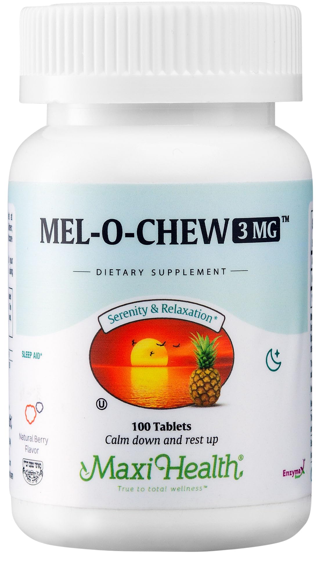 Maxi Health Chewable Melatonin 3mg Tablets - 100 Count