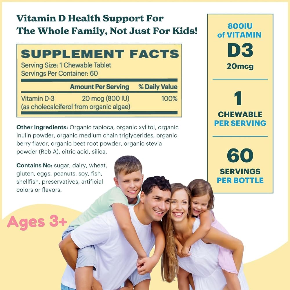 MamaDoc Rx Kids Vitamin D3 800 IU Organic Chewables - 60 Count - image 4