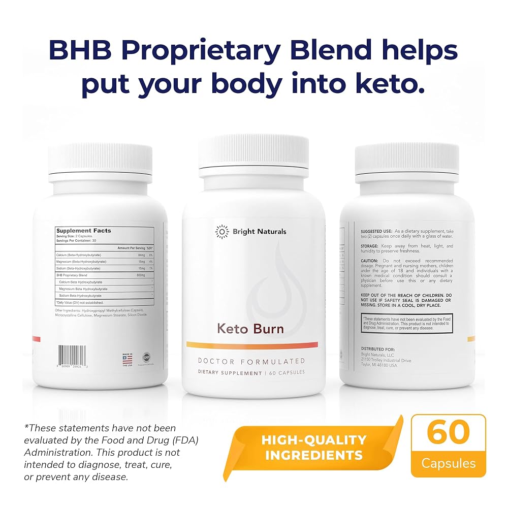 Bright Naturals Keto Burn - Keto BHB Supplement for Keto Diet