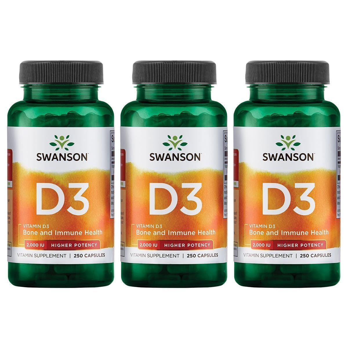 Swanson Vitamin D-3 2000 IU - 750 Capsules (3 Pack)