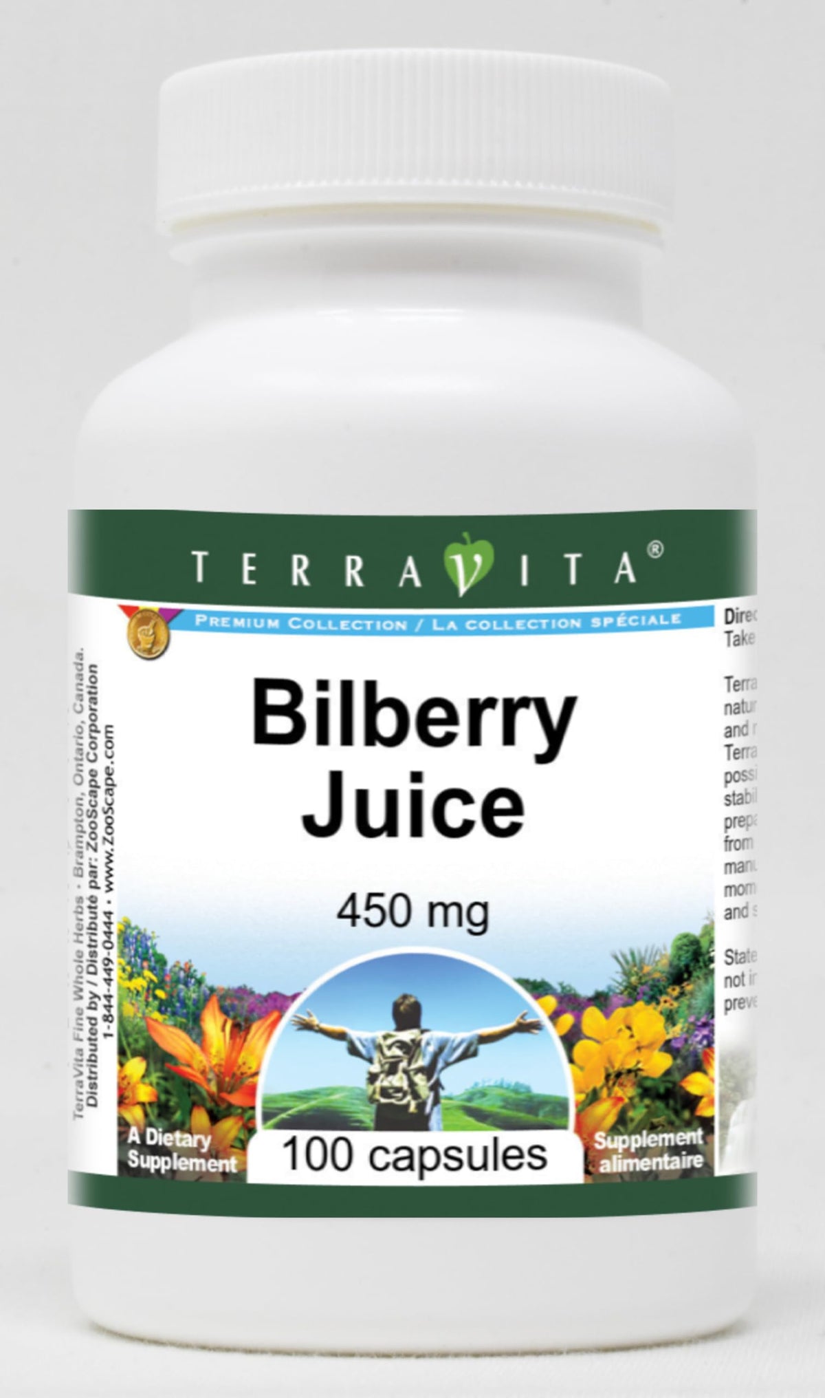 Terravita Bilberry Juice 450 mg - 100 Capsules