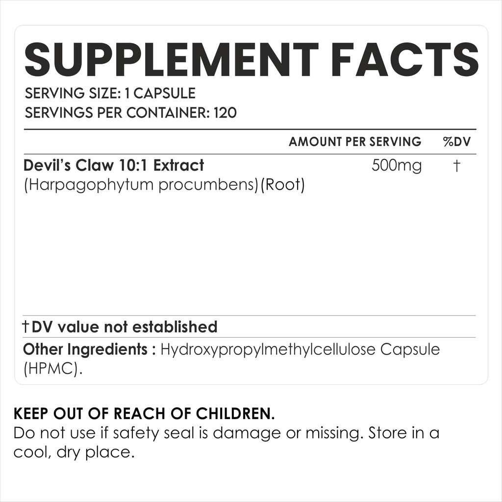 AMALTH Devil's Claw Extract 500 mg - 120 Vegetarian Capsules - image 2