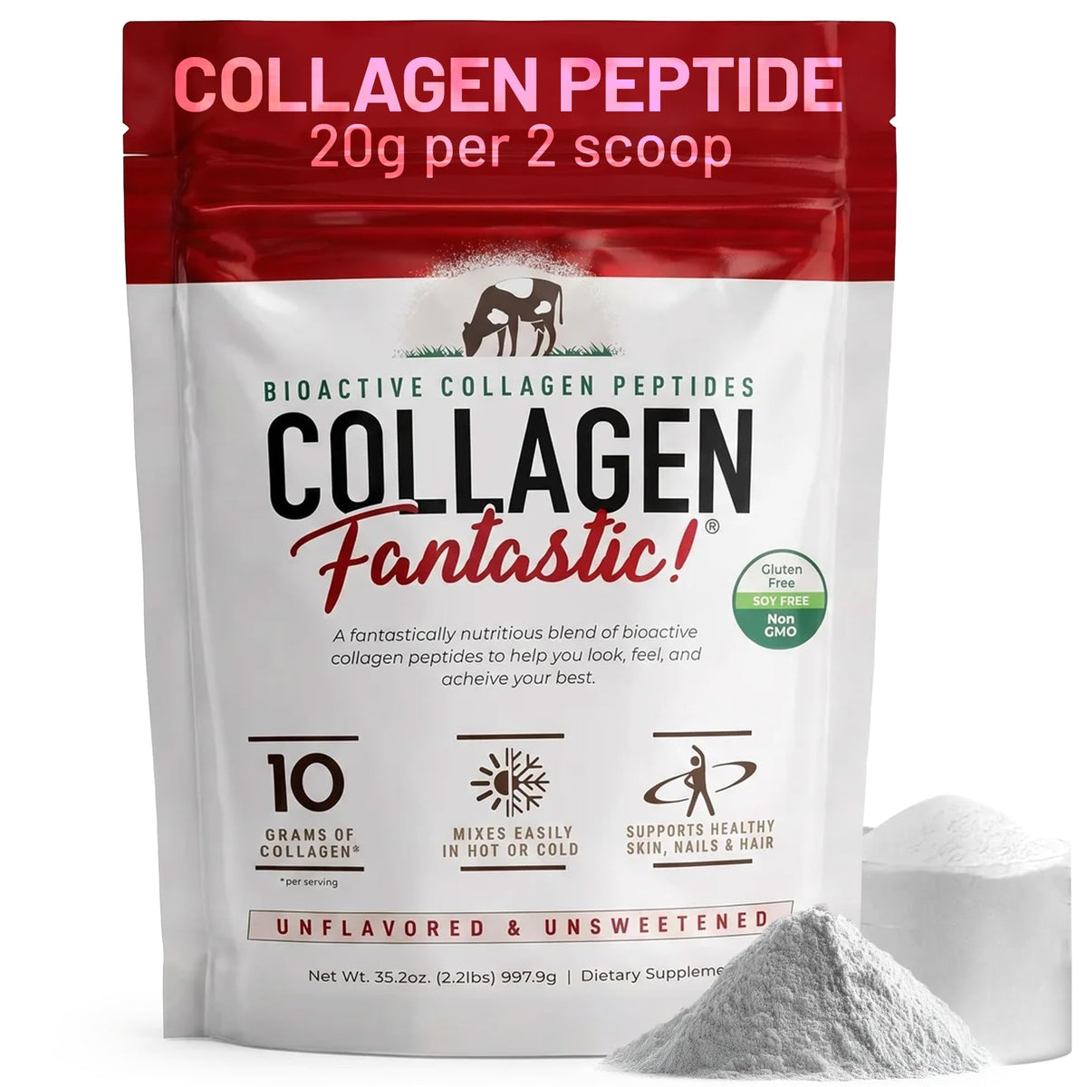 Fantastic Nutrition Collagen Peptides Powder Unflavored - 90 Servings