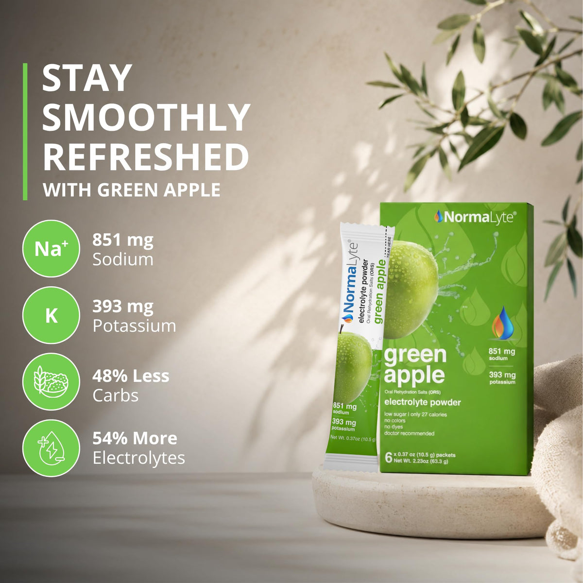 NormaLyte Apple Electrolyte Powder Packets - 6 Count - image 4