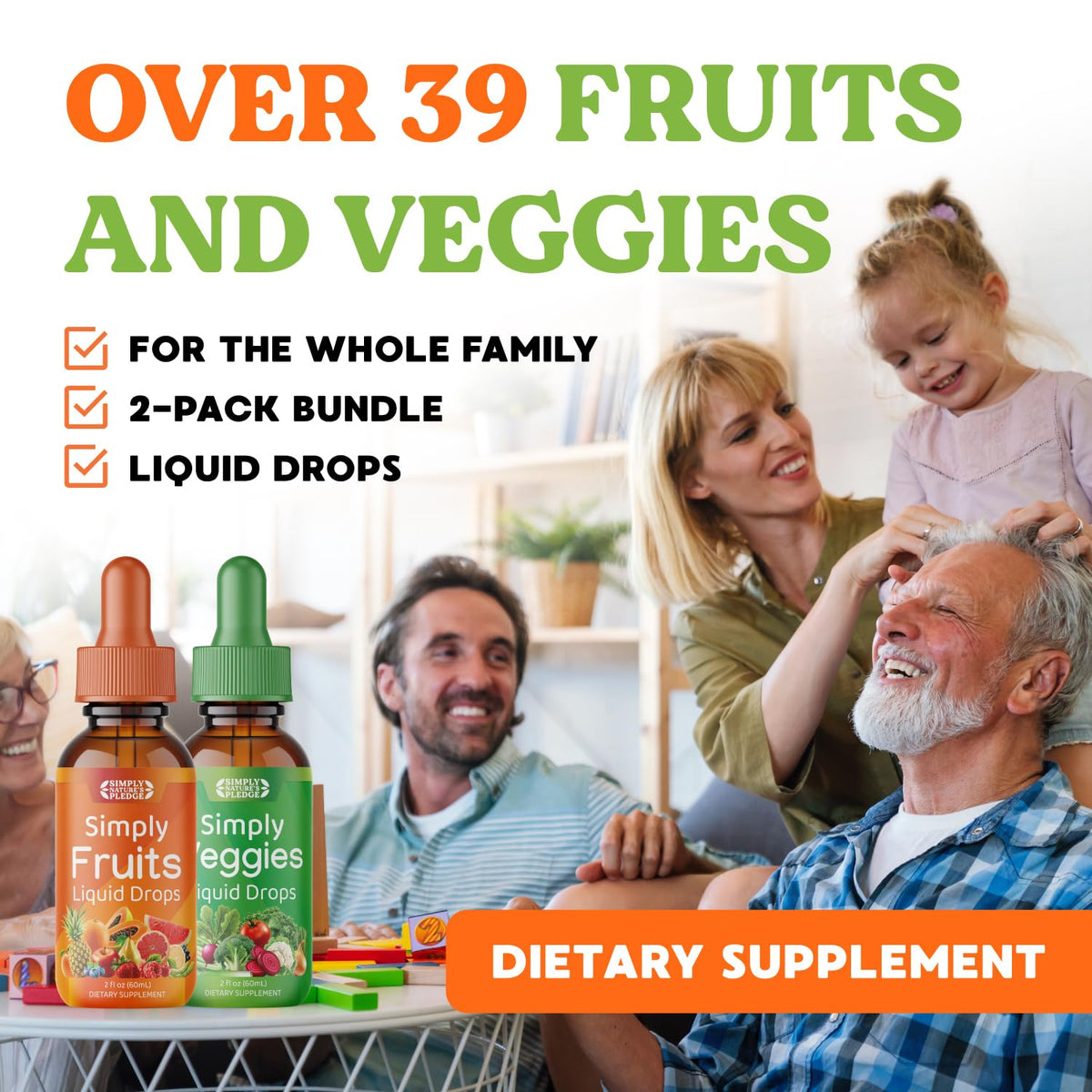 Simply Nature's Pledge Fruits & Vegetables Liquid Drops - 30 Servings - image 2