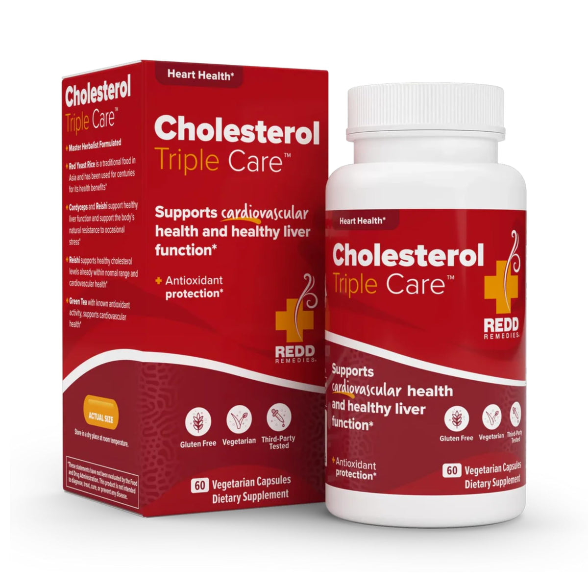 Redd Remedies Cholesterol Triple Care Heart Health Support - 60 Capsules