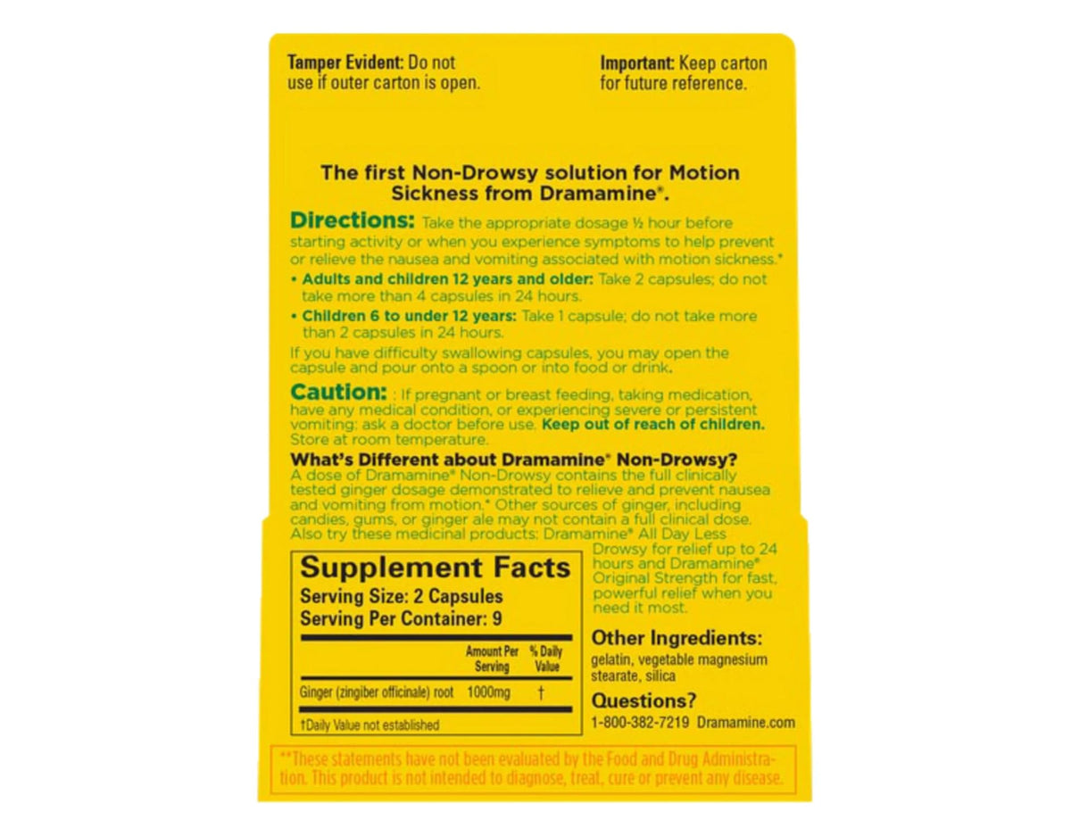 Dramamine Advanced Herbals Non-Drowsy Motion Sickness - 72 Capsules - image 3