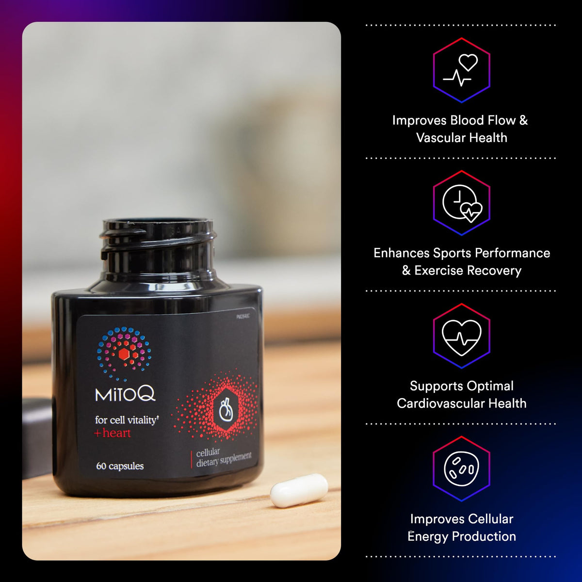 MitoQ +Heart Advanced CoQ10 Magnesium Heart Health Supplement - 60 Capsules - image 2