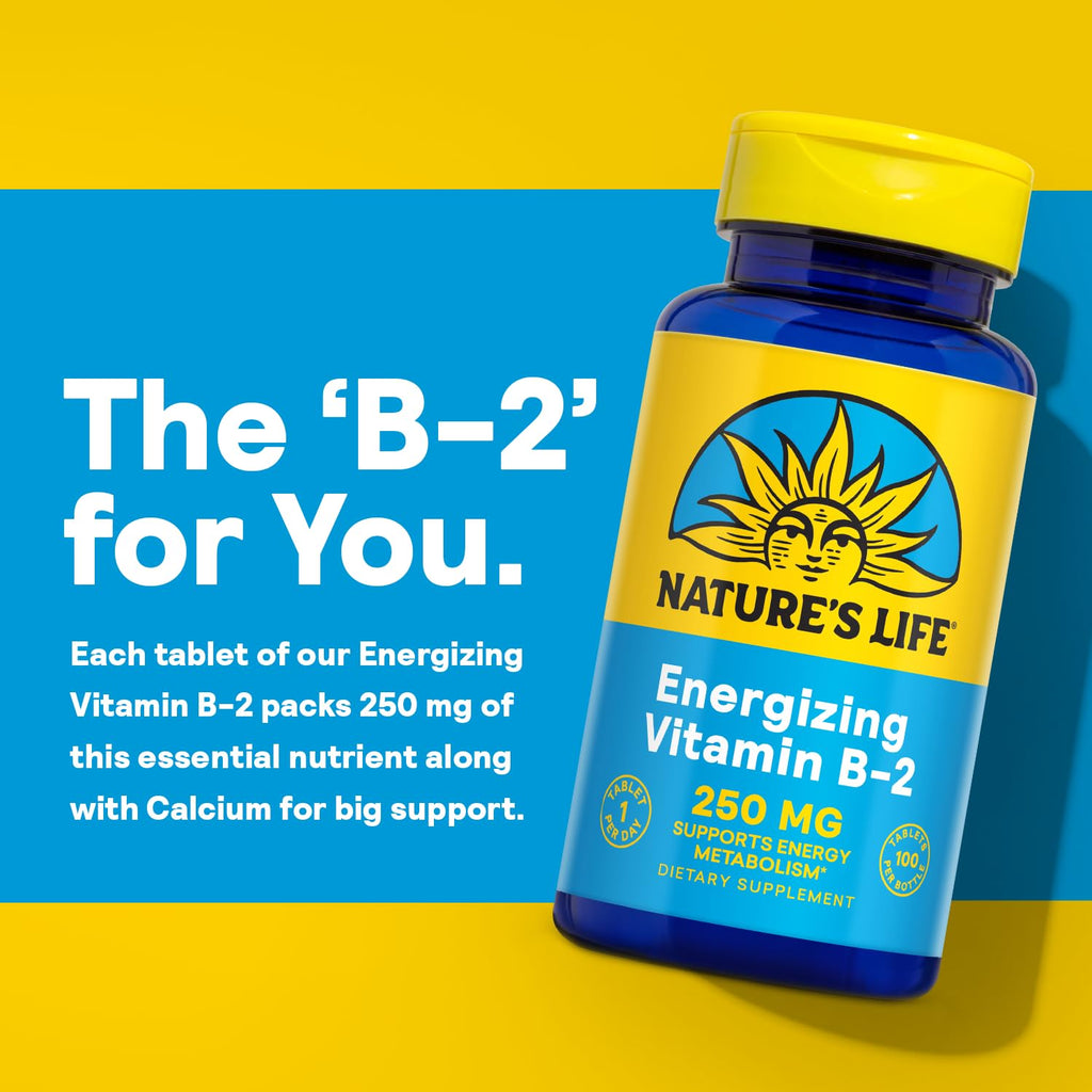 Nature's Life Vitamin B-2 250mg Powerful Support for Healthy Skin