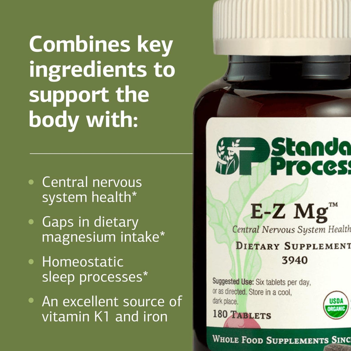 Standard Process E-Z Mg Magnesium Sleep Support - 180 Tablets - image 4