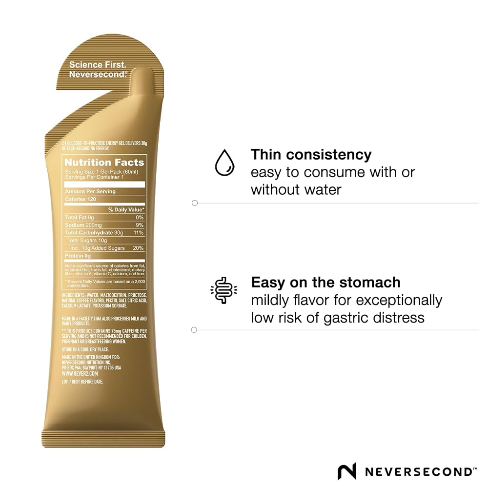 NeverSecond C30+ Energy Gel + Caffeine, Nutrition