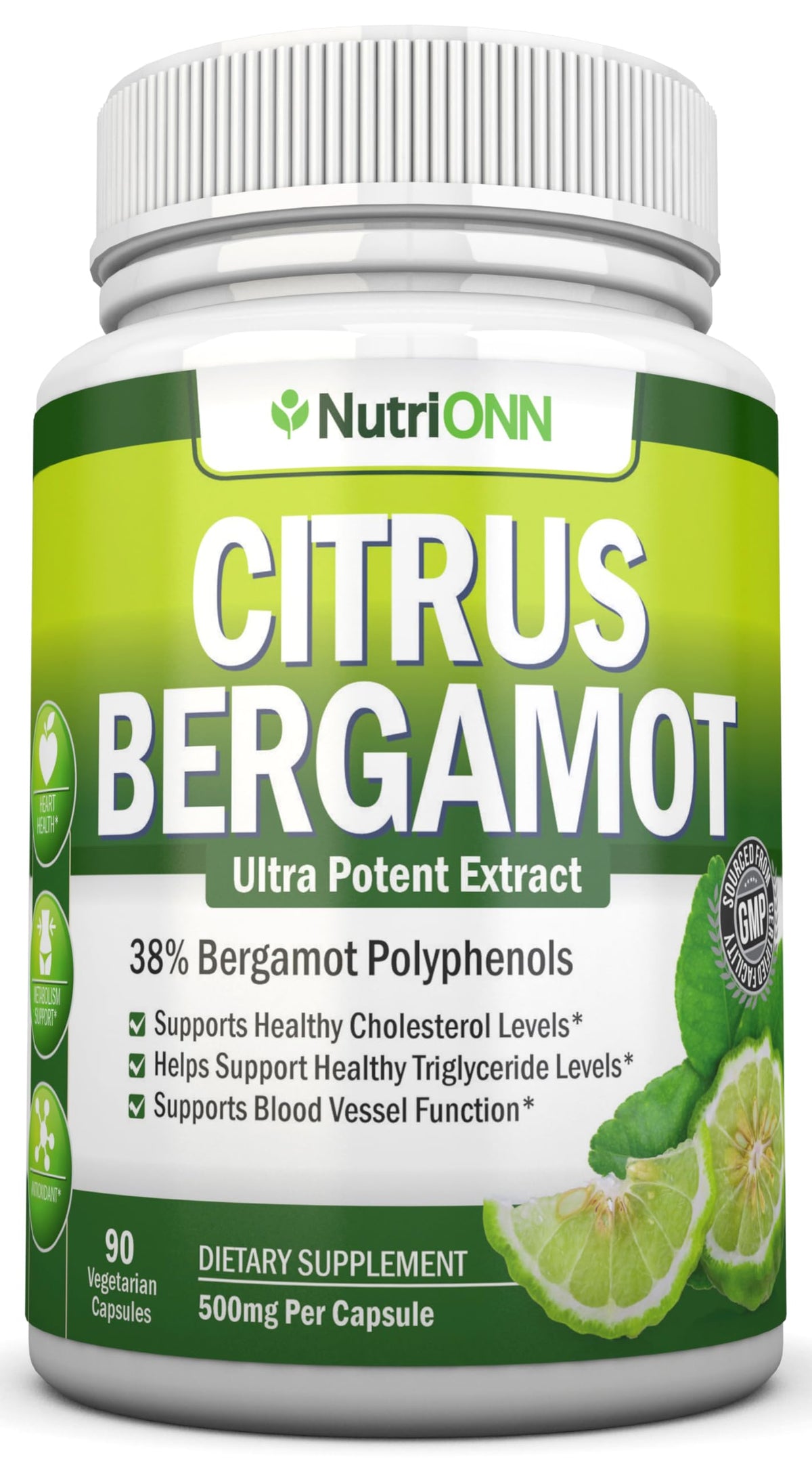 NutriONN Citrus Bergamot 500 mg - 90 Vegetarian Capsules