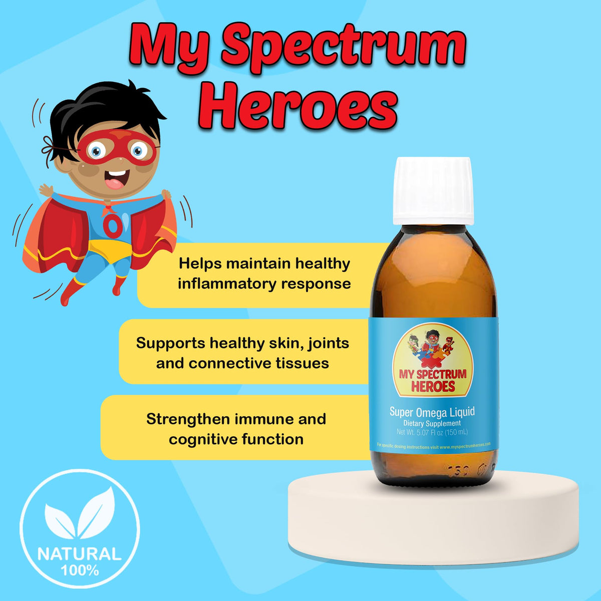My Spectrum Heroes Omega-3 Fish Oil for Kids & Adults - 5.07 oz - image 4