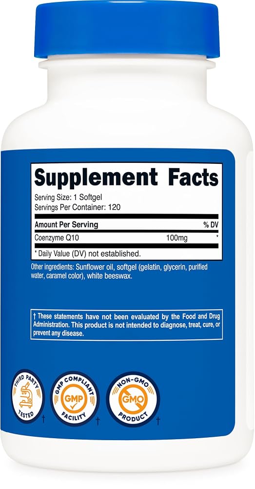 Nutricost CoQ10 100mg Softgels - 120 Softgels - image 5