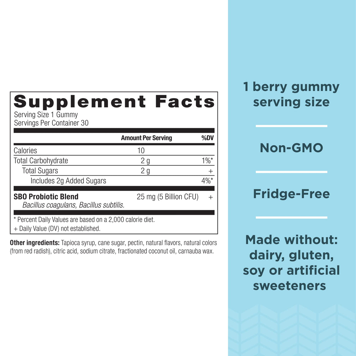 Ancient Nutrition Kid's SBO Probiotics Gummies Berry - 30 Gummies - image 2