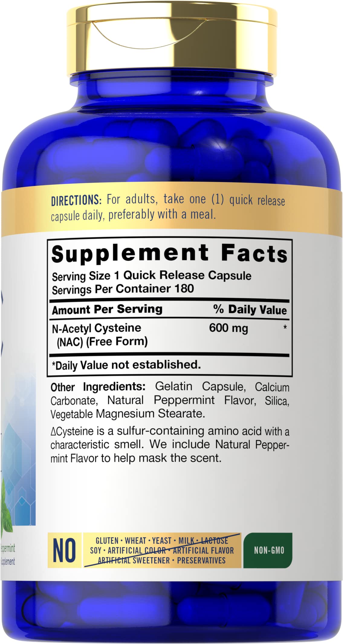 Carlyle N-Acetyl Cysteine NAC 600mg - 180 Capsules - image 2