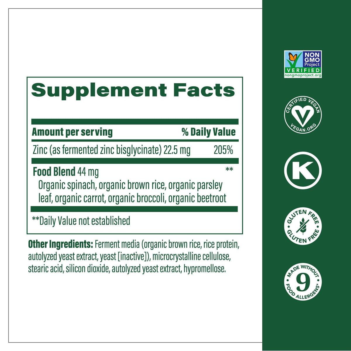 MegaFood Zinc Bisglycinate Immune Support - 120 Tablets - image 3