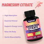 EAZGOO Magnesium Citrate 1250mg Calm & Relaxation - 120 Capsules - image 2
