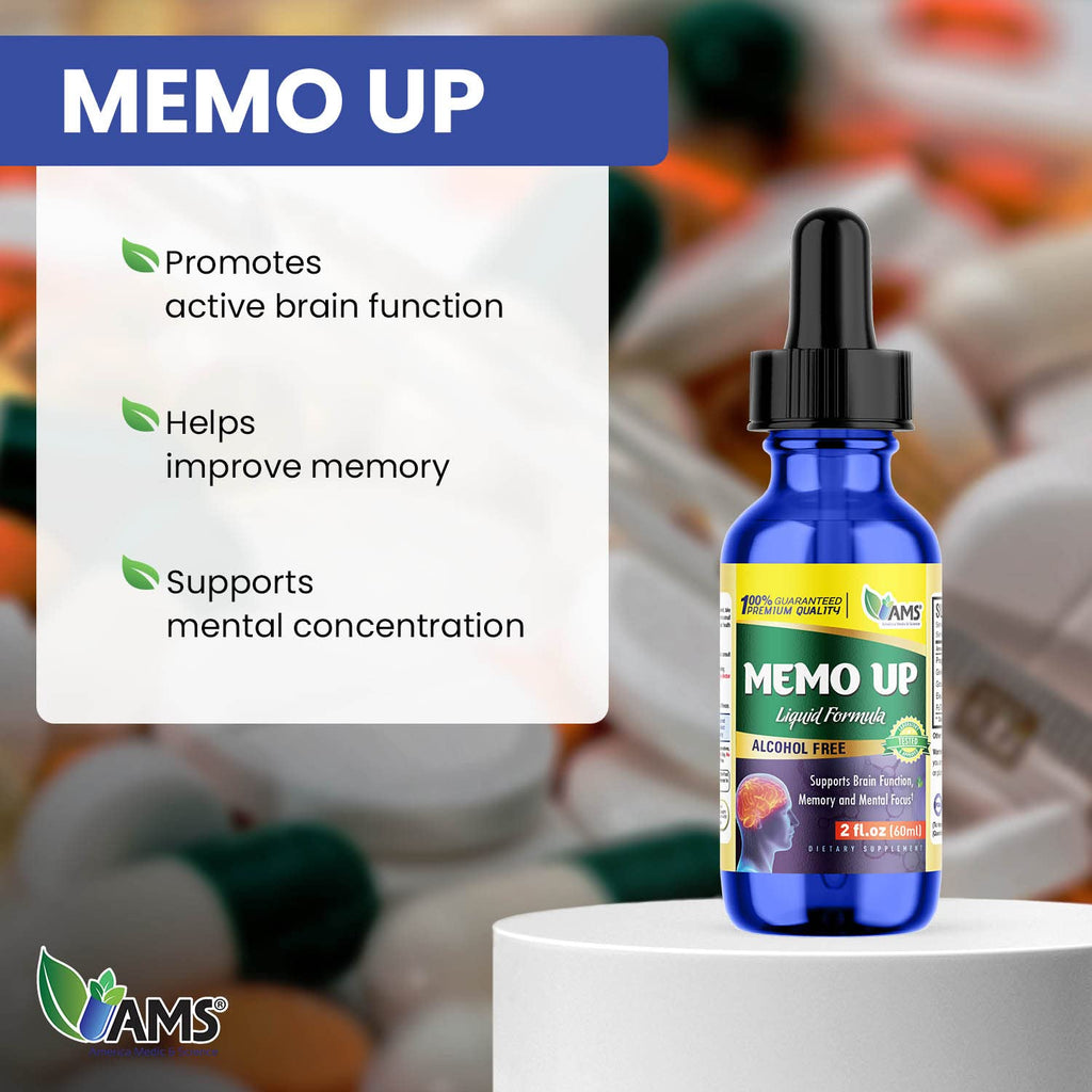 America Medic & Science Memo Up Brain Vitamin Drops - 60 mL - image 2
