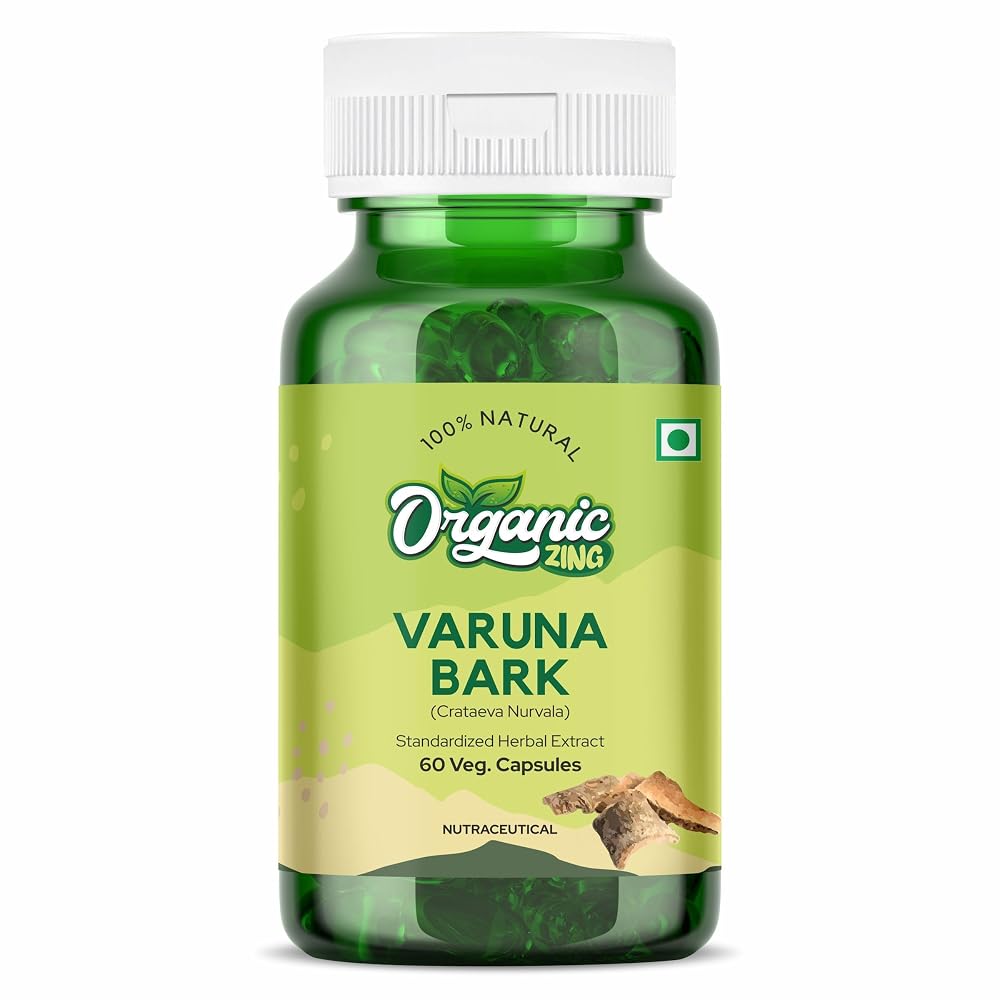 Organic Zing Varuna Bark Standardized Herbal Extract - 60 Vegetarian Capsules