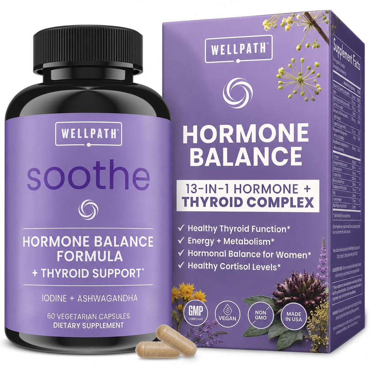 WellPath Soothe Hormone Balance for Women & Thyroid Support - 60 Capsules