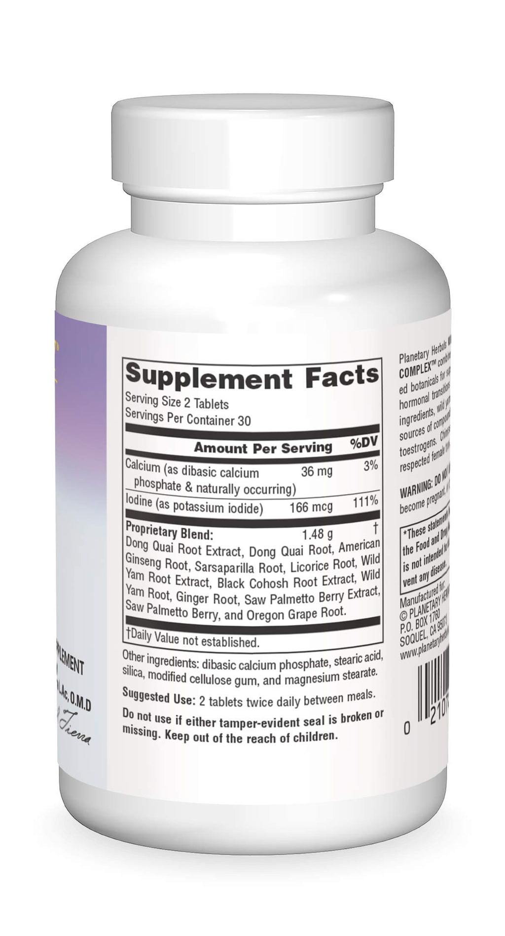 Planetary Herbals Wild Yam-Black Cohosh Complex - 60 Tablets - image 3