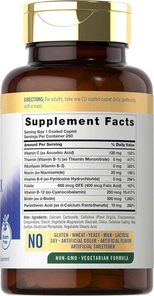 Carlyle B-Complex with Vitamin C & Folic Acid - 250 Caplets - image 2