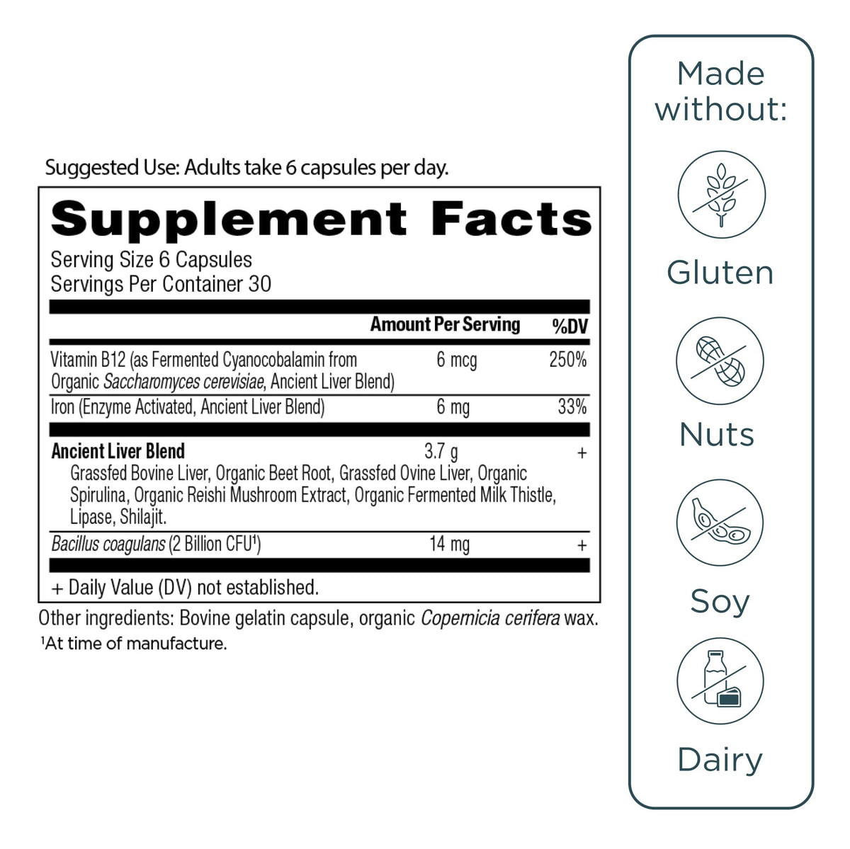 Ancient Nutrition Grass-Fed Beef & Lamb Liver - 180 Capsules - image 7