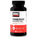 Force Factor Vitamin D3 K2 Immune & Bone Support - 120 Capsules