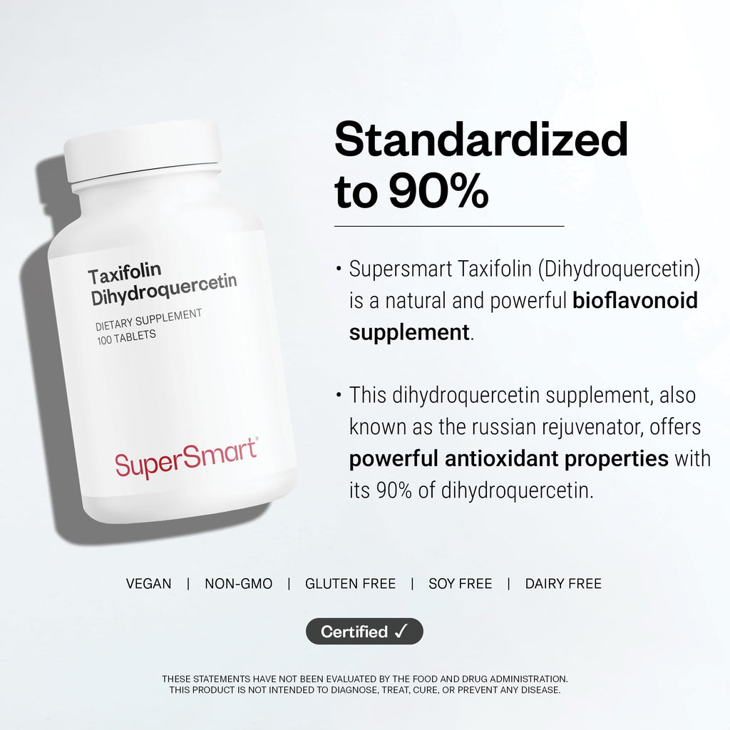 Supersmart Taxifolin Dihydroquercetin 60mg Antioxidant - 100 Tablets - image 5