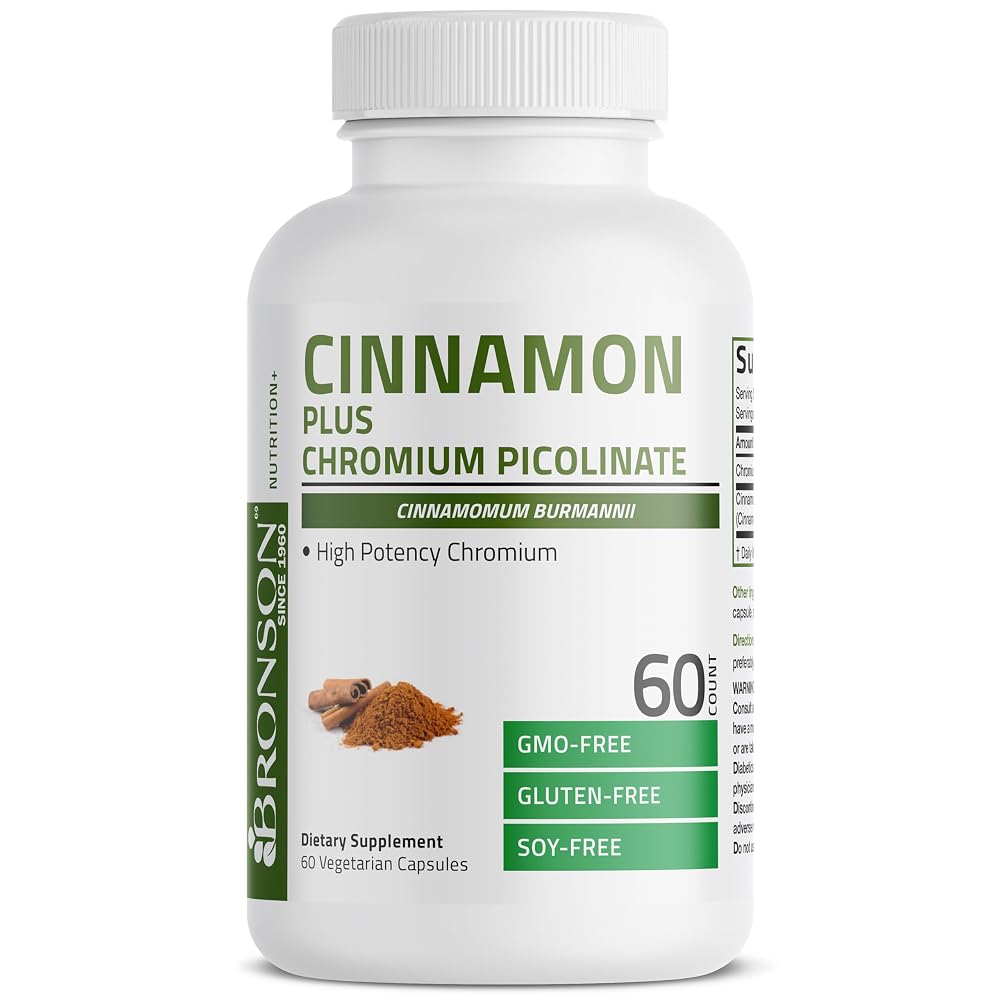 Bronson Capsule Cinnamon High Potency Chromium Soy , Gluten Free