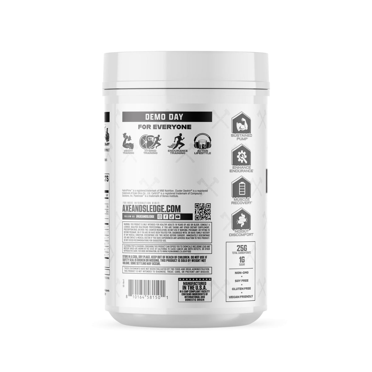 Axe & Sledge Demo Day Intra-Workout Carbohydrate Powder - 30 Servings - image 3