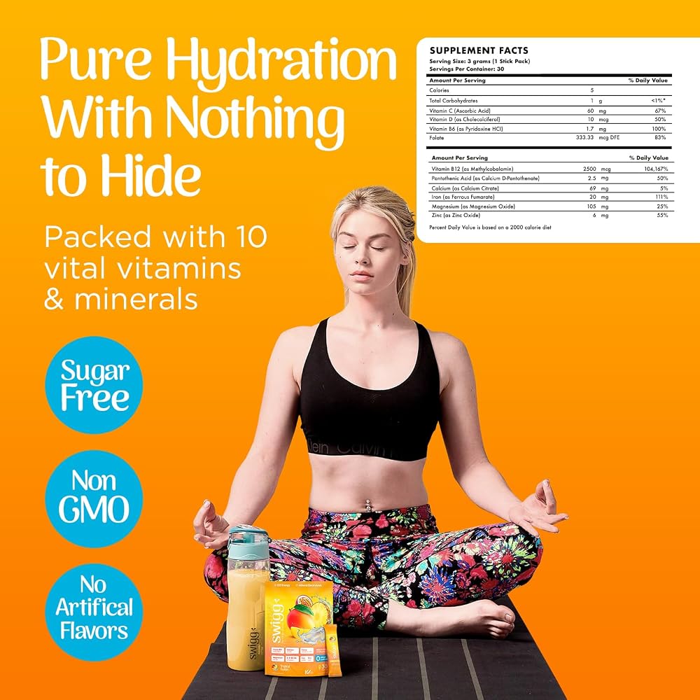 Swigg Sugar Free Electrolytes Powder Packets - Mens Multivitamin