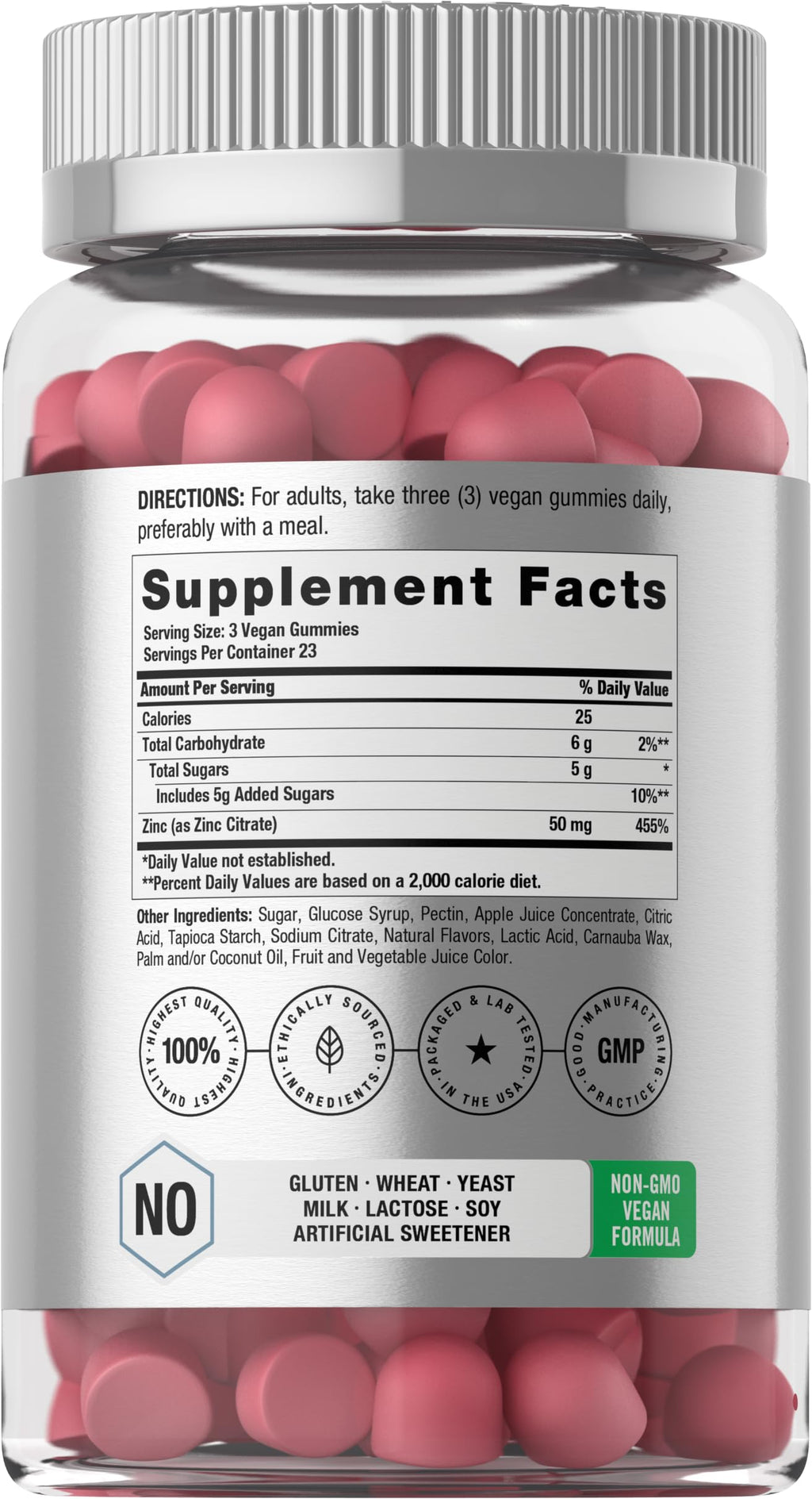 Horbäach Zinc Gummies 50mg - 70 Count - image 2
