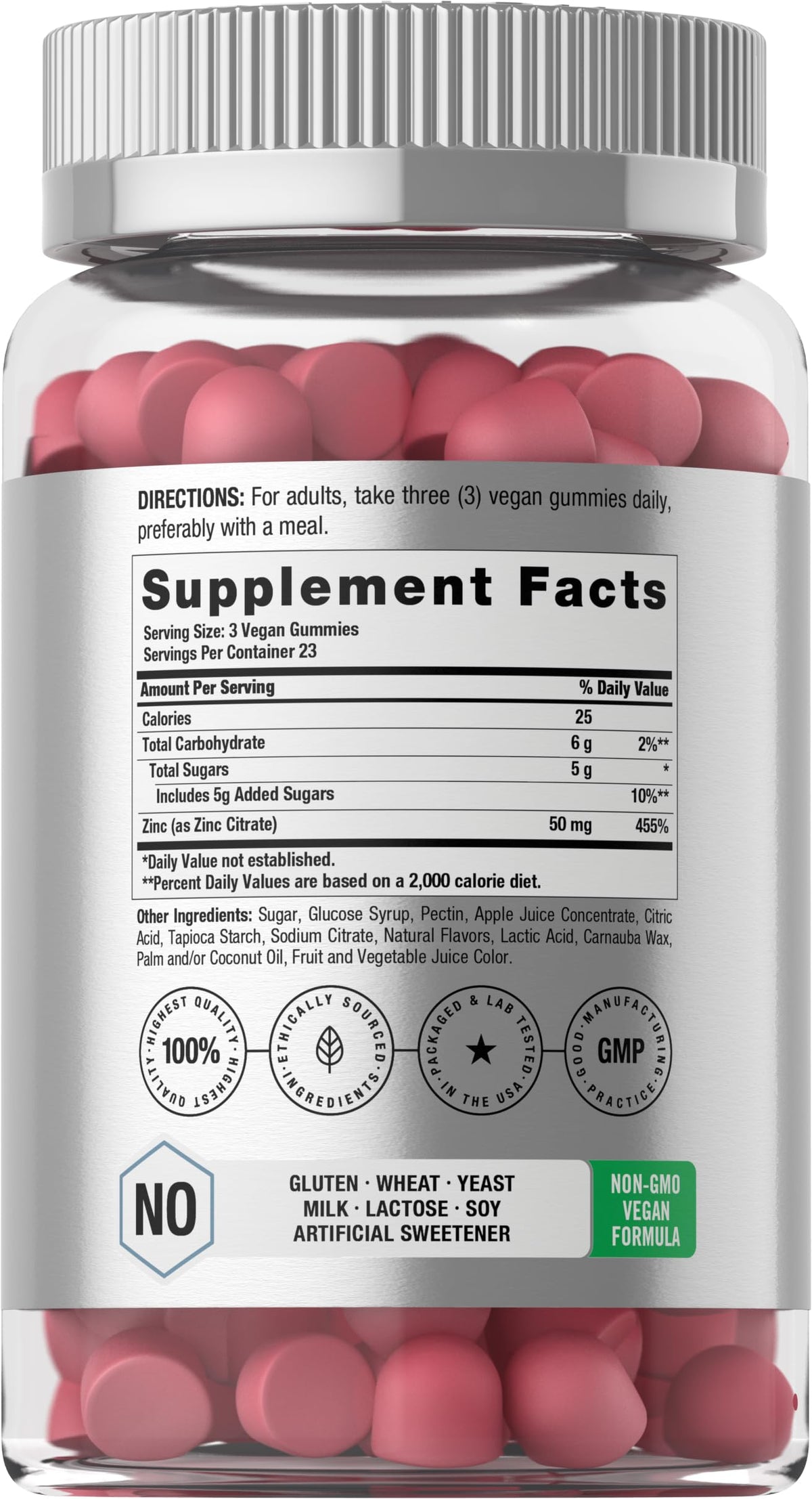 Horbäach Zinc Gummies 50mg - 70 Count - image 2