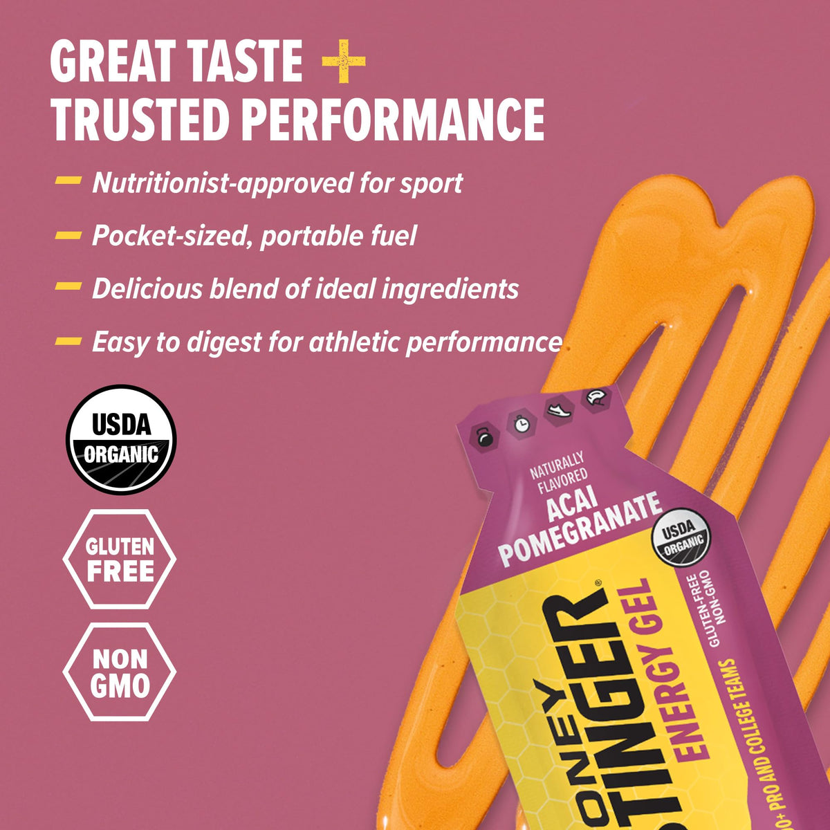 Honey Stinger Organic Acai Pomegranate Energy Gel - 24 Pack - image 3