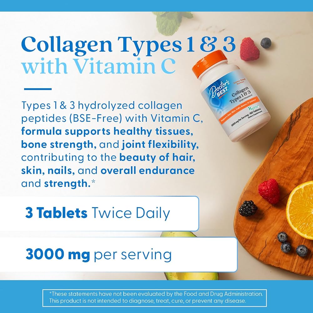 Doctor's Best Collagen Peptides Types 1 & 3 - 180 Tablets - image 5