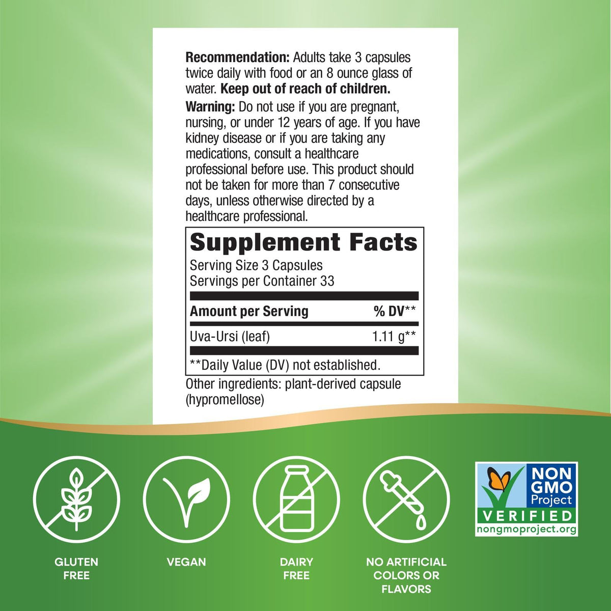 Nature's Way Uva Ursi 1,440 mg Urinary Support - 100 Capsules - image 5