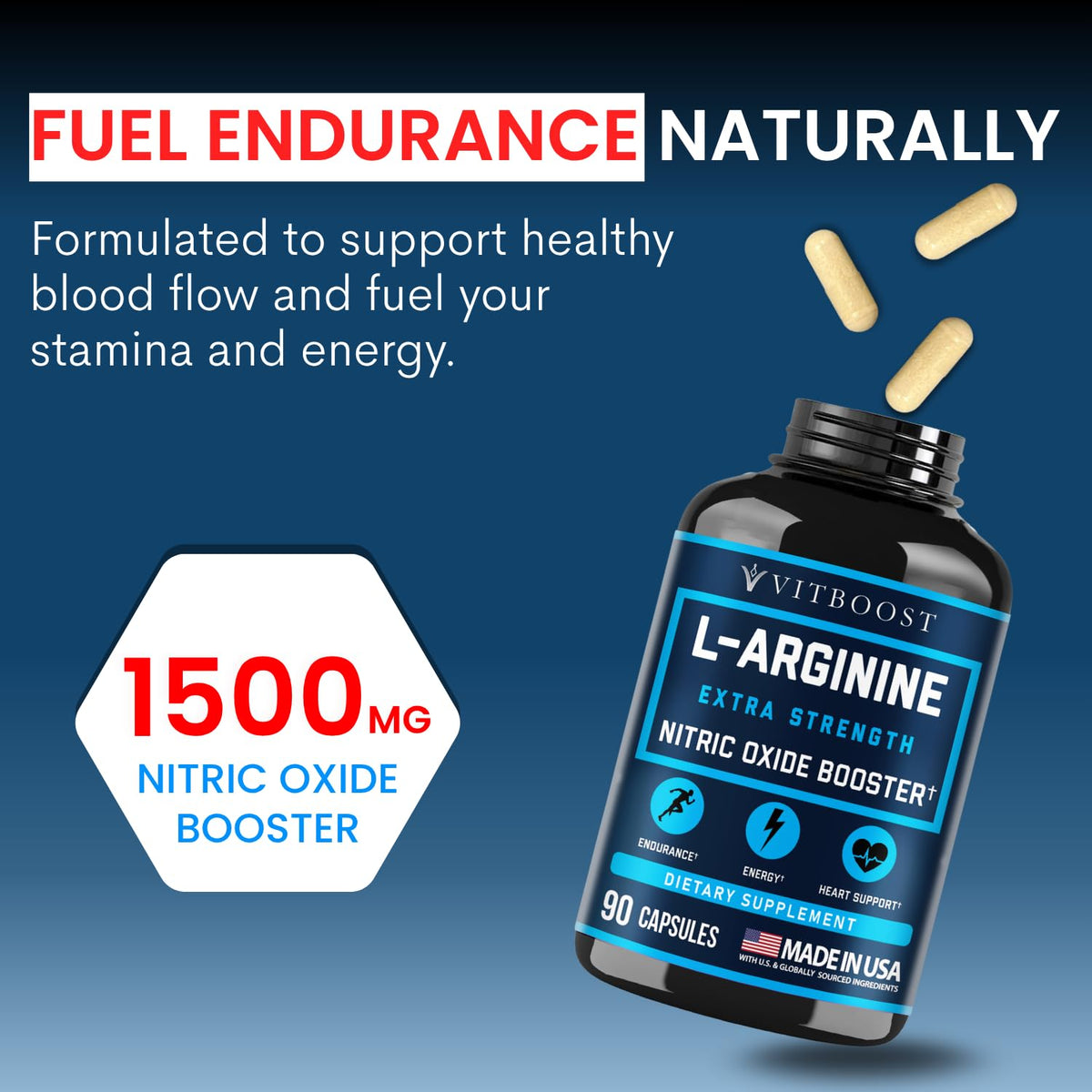 VITBOOST L-Arginine with L-Citrulline 1500mg - 90 Capsules - image 5