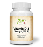 Zen Supplements Vitamin D-3 1000 IU - 250 Softgels