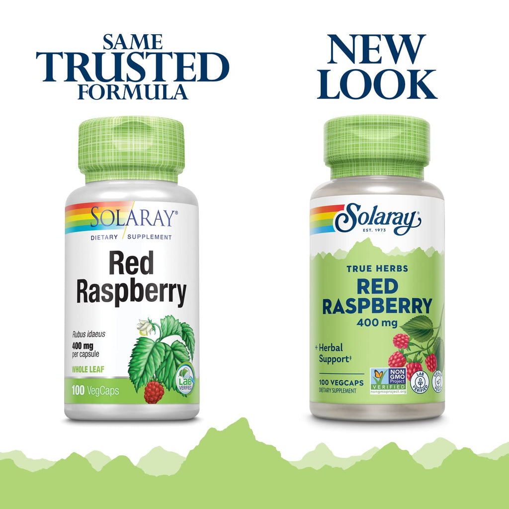 SOLARAY Red Raspberry Leaf Supplement - 100 Vegetarian Capsules - image 2