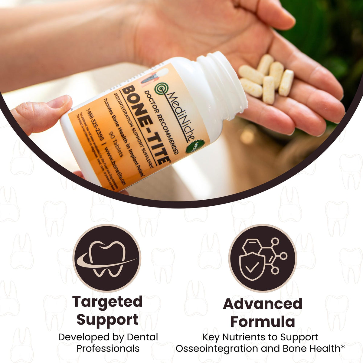 MediNiche Bone-Tite Osseointegration Support Supplement - 90 Tablets - image 2