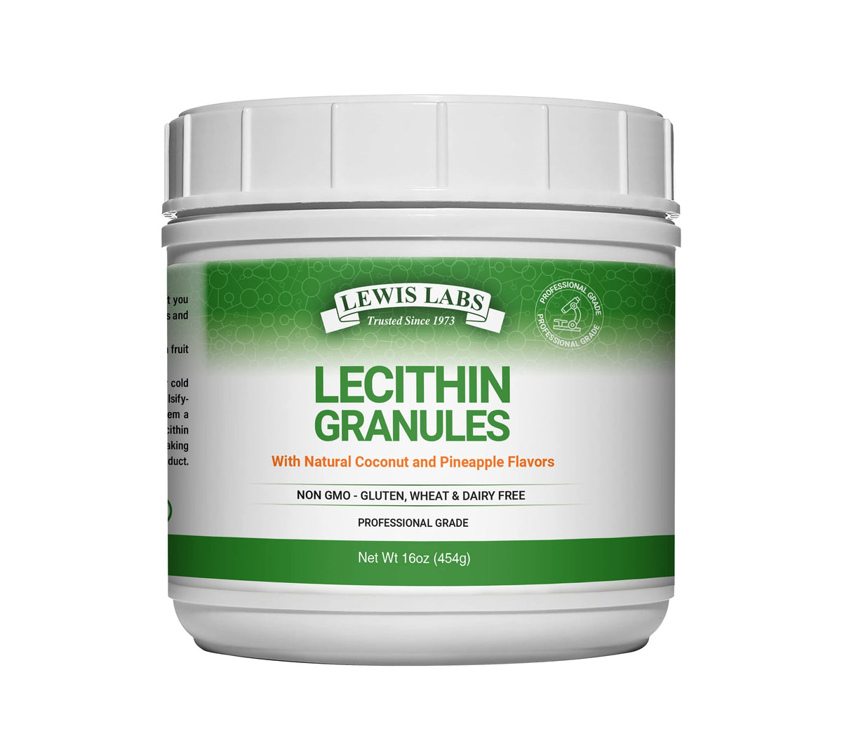Lewis Labs Lecithin Granules Powder for Brain Health - 16 oz