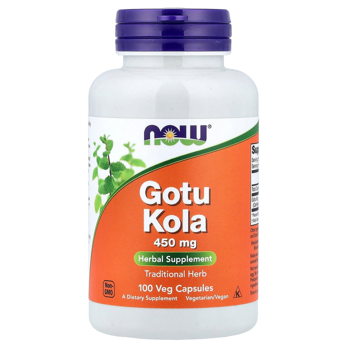 NOW Foods Gotu Kola 450mg - 100 Vegetarian Capsules