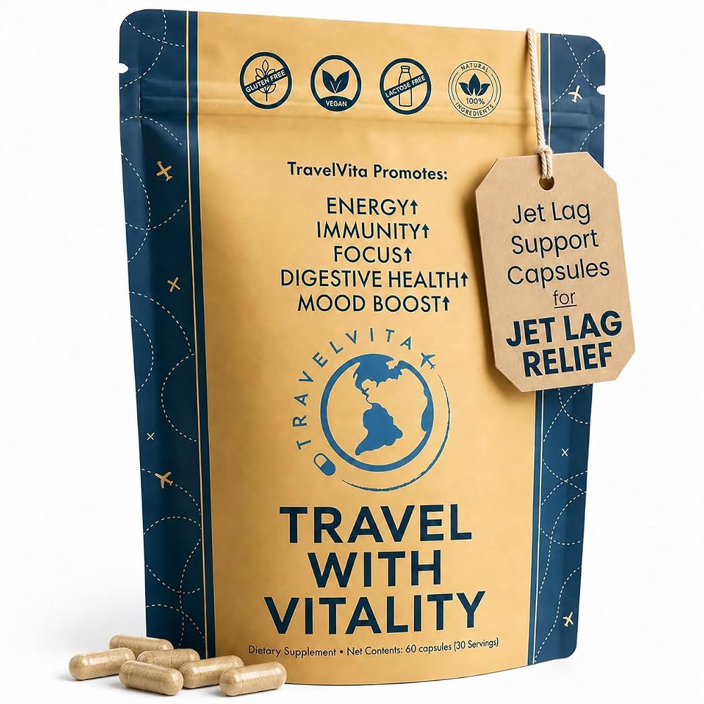 TravelVita Jet Lag Remedy for Travel - 60 Capsules