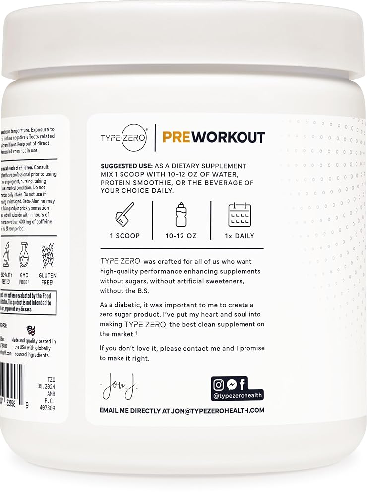 Type Zero Amino Burn Vegan BCAAs Pre-Workout Powder - 30 Servings - image 7